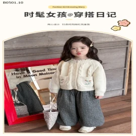 ÁO LEN 2 TÚI HOA MIX QUÀN THÔ-Giá sỉ như sau: áo len : 162k  áo đáy xanh bo ống : 134k quần: 129k 