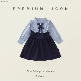 VÁY DÀI TAY MIX SƠMI BÉ GÁI -sỉ 130k