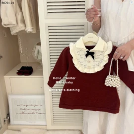 Váy len đính nơ cho bé-sỉ 213k