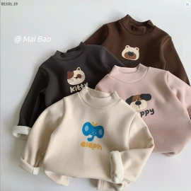 ÁO NỈ LÓT LÔNG HOẠT HÌNH CHO BÉ -sỉ 124k