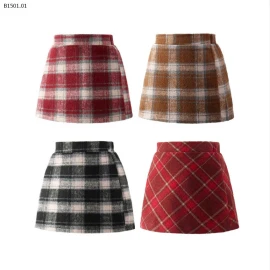 CHÂN VÁY DẠ KẺ CHO BÉ GÁI-sỉ 93k