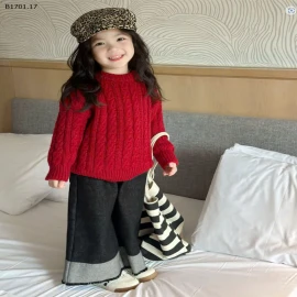 ÁO LEN MIX QUẦN JEAN ỐNG RỘNG BÉ GÁI -sỉ Áo : 187k          Quần : 210k