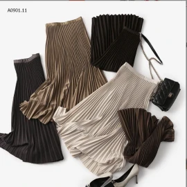 CHÂN VÁY MIDI XẾP LY-sỉ 105k