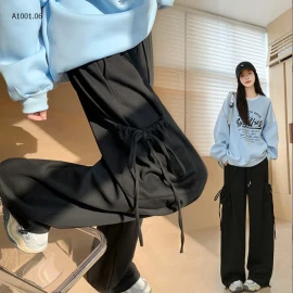 QUẦN NỈ ỐNG RỘNG NỮ DÁNG THỂ THAO-sỉ 161k