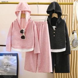 SET THUN CHO BÉ GÁI GIẢ 2 LỚP PHỐI QUẦN ỐNG RỘNG-sỉ 120k