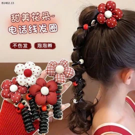 SET 4 DÂY BUỘC TÓC LÒ XO BÔNG HOA- sỉ 43k/set 4c mix màu 