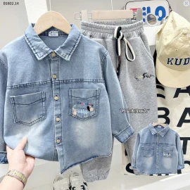 ÁO SƠ MI JEAN  BÉ TRAI HÃNG KACADY -sỉ 145k