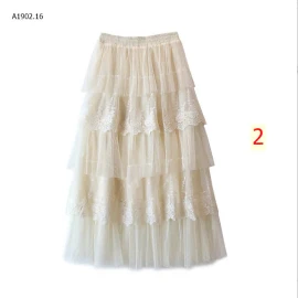 CHÂN VÁY MIDI REN TẦNG-Sỉ 159k