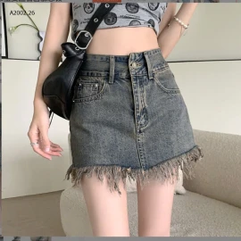 CHÂN VÁY DENIM NỮ DÁNG CHỮ A NGẮN-sỉ 123k