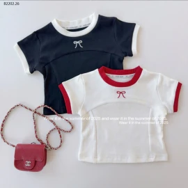 CROPTOP THÊU NƠ T&QKIDS-sỉ 142k
