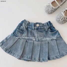 CHÂN VÁY JEAN XẾP LY T&Q KID-sỉ 163k