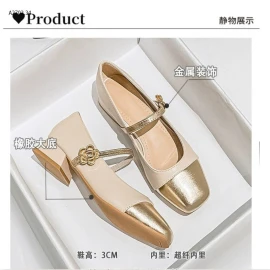 GIÀY MARRY JANE ĐẾ VUÔNG HOA TRÀ -sỉ 135k