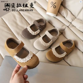 Giày búp bê da lộn phối ren QC -sỉ Sz 23-28 : 123k           Sz 29-34 : 130k