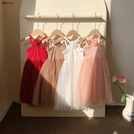 ĐẦM VOAN CỔ YẾM HOA HỒNG-sỉ 151k