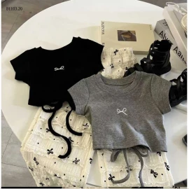 ÁO CROPTOP THÊU NƠ-sỉ 82k