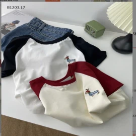 ÁO THÊU CÚN PHỐI MÀU TAY-sỉ 125k