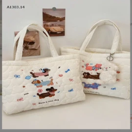 Túi Trần Bông Hình Cún,-sỉ 92k