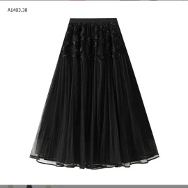 CHÂN VÁY DÁNG DÀI PHỐI HOA NỔI HÃNG ANGEL -sỉ 182k