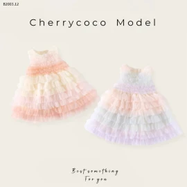 VÁY XÒE TẦNG CHERRY COCO QUẢNG CHÂU CAO CẤP -sỉ 253k