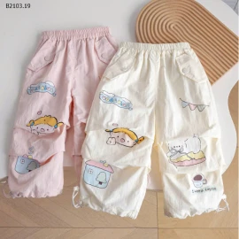 QUẦN THÔ SUÔNG NẾP GẤP IN HÌNH CUTE CHO BÉ GÁI SZ ĐẠI-sỉ 135k