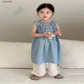 VÁY XÒE SÁT NÁCH MÀU XANH BG-sỉ 169k