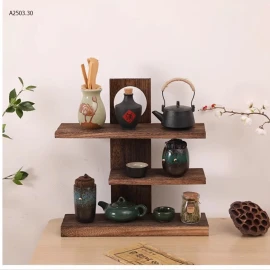 Kệ gỗ tự nhiên 3 tầng-sỉ 120k