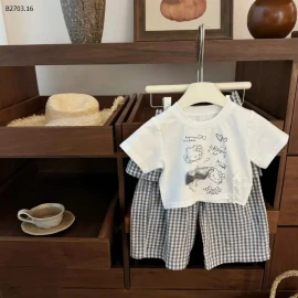 Set áo phông mèo kitty mix quần caro -sỉ Áo : 86k          Quần : 132k