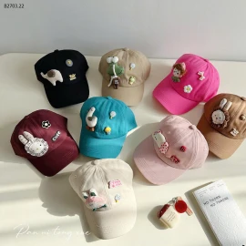 MŨ LƯỠI TRAI ĐÍNH STICKER 3D CHO BÉ-sỉ 95k