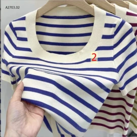 ÁO KẺ CỔ TRÒN  -sỉ 55k