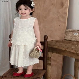 Set đồ ren trắng bé gái QCCC -sỉ 213k