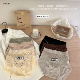 SET 3 QUẦN CHIP VIỀN REN CẠP CAO CHO NỮ -sỉ 115k/set 3c