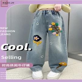 QUẦN JEAN SUÔNG HỌA TIẾT BÉ GÁI -sỉ 132k