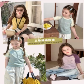 ÁO PHÔNG DÁNG CROPTOP TAY PHỐI MÀU AMBB-sỉ Sz 90-150 : 96k                 Sz 160 : 104k                 Sz 170 : 112k