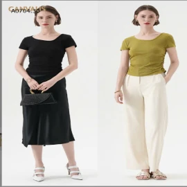 ÁO THUN CỔ LỆCH HÃNG CANVAUS-sỉ 173k