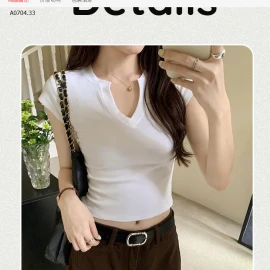 ÁO CROPTOP CỔ V NỮ-sỉ 115k