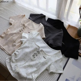 ÁO THUN ĐAN DÂY NHÚN EO NỮ -sỉ 127k