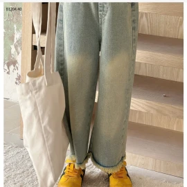 JEANS ỐNG RỘNG TUA GẤU-sỉ 165k