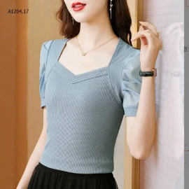 ÁO NỮ CỔ VUÔNG TAY BỒNG-sỉ 150k