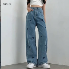 QUẦN JEAN SUÔNG NƠ  -sỉ 280k