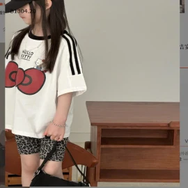 ÁO PHÔNG KITTY MIX LEGGING DA BÁO  - sỉ  áo 140k quần 110k  /-v /-v