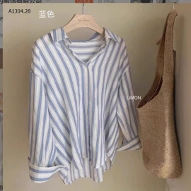 ÁO SƠ MI KẺ XANH BẢN TO CHO NỮ - sỉ 179k