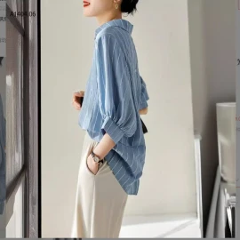 ÁO SƠ MI KẺ TAY BỒNG CHO NỮ - sỉ 190k