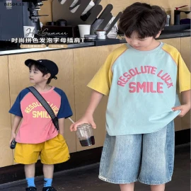 ÁO PHÔNG TAY PHỐI MÀU AMBB -Giá sỉ như sau: sz 90-150: 99K  Sz 160: 110K