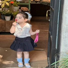 SET ÁO SÁT NÁCH MIX CHÂN VÁY XẾP LI CHO BÉ GÁI- sỉ 200k