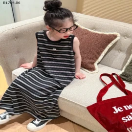 Váy suông kẻ dáng dài -Sỉ 175k