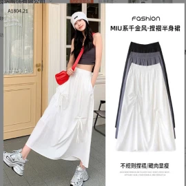 CHÂN VÁY MIDI XẾP LY  - sỉ 122k