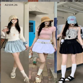 CHÂN VÁY NGẮN KÈM ĐAI HÃNG MOJITO -sỉ 206k