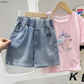 QUẦN SHORT JEAN THÊU NƠ BG HÃNG KACADY -sỉ 120k