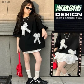 SET ÁO NƠ MIX CHÂN VÁY CHO BÉ GÁI-sỉ Áo : 135k            Chân váy : 145k 