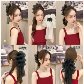 KẸP MÂY CHẤM BII -sỉ 44k/set 2c mix màu